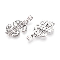 Латунные микропаве прозрачные подвески с фианитом&nbsp;KK-T075-83P