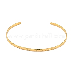 Ионное покрытие (IP) текстурированный браслет-манжета из нержавеющей стали 304 для женщин&nbsp;BJEW-P331-19G