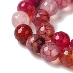 Окрашенные и нагретые нити натуральных агатовых бус с жилами дракона&nbsp;G-P539-A01-24