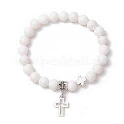 Браслеты из натуральных малайзийских жадеитов с круглыми бусинами&nbsp;BJEW-JB11599-02