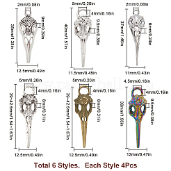 24шт 6 стиля подвески из сплава в тибетском стиле&nbsp;FIND-SC0009-77
