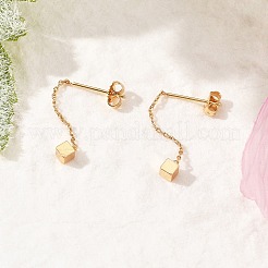 Серьги-гвоздики с кисточками из латуни&nbsp;LS-EJEW-D321-01G