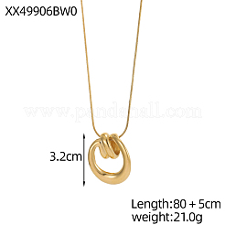 Плоские круглые ожерелья из нержавеющей стали марки 304&nbsp;STAS-OY011-65G