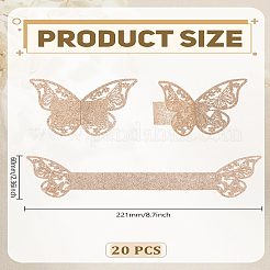 20 шт. кольца для салфеток в форме бабочки&nbsp;AJEW-LP0002-52