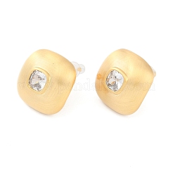 Квадратная латунная серьга-гвоздик&nbsp;LS-EJEW-L288-004G