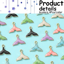 24шт 6 цвета сплава эмалевые подвески&nbsp;ENAM-FS0002-04