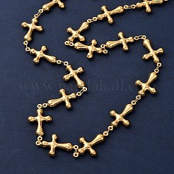 Ожерелья из нержавеющей стали 304 с цепочкой с перекрестными связями для женщин&nbsp;NJEW-G178-03G-01