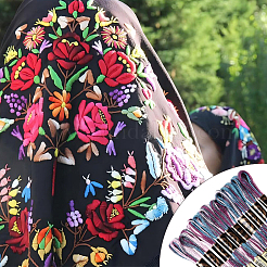 10 моток двухслойной полиэфирной нити для вышивания&nbsp;OCOR-CY0002-99C