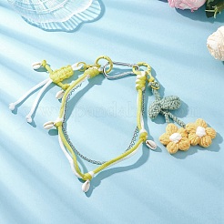 Вязаные крючком цветы-буфы&nbsp;HJEW-JM04395-03