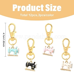 12 шт. 4 стильных эмалевых подвесных украшений из сплава&nbsp;HJEW-YW00158