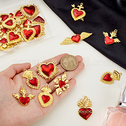 32 шт. 8 стильных подвески из сплава с красной эмалью&nbsp;ENAM-GA0001-18