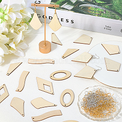 Наборы для изготовления деревянных висячих серег своими руками&nbsp;DIY-SP0005-04