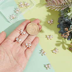 12 шт. латунные стеклянные подвески&nbsp;KK-PH0013-43C