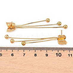 Серьги-гвоздики с кисточками из нержавеющей стали 304 в форме бабочки&nbsp;EJEW-H175-05G