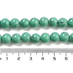 Синтетических нитей бирюзовые бусы&nbsp;TURQ-H038-8mm-XXS11