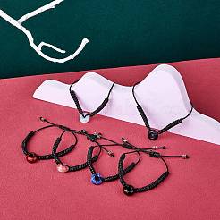 Браслет из плетеных бусин из синтетического голубого золота с пончиками&nbsp;BJEW-SW00047-12