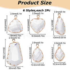 12 шт. 6 подвески из прозрачного стекла&nbsp;FIND-GO0003-63