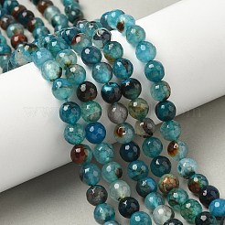 Окрашенные естественный агат граненый бисер пряди круглые&nbsp;G-E320E-8mm-15