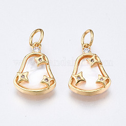 Латунные микропаве прозрачные подвески с фианитом&nbsp;KK-Q277-016-NF