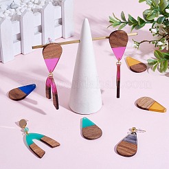 16шт 8 стиля подвески из прозрачной смолы и орехового дерева&nbsp;RESI-SZ0001-82