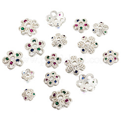 16 шт. 8 стильных латунных колпачка с микропаве из кубического циркония&nbsp;ZIRC-TA0001-23S