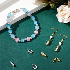 8 шт. 2-цветные латунные застежки-крутилки с микропаве из прозрачного кубического циркония&nbsp;KK-FH0007-74