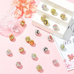 10 шт. круглые латунные эмалевые бусины&nbsp;KK-YW0003-59