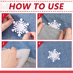 24 шт. снежинка нашивки на ткань из искусственного шелка&nbsp;DIY-PH0033-03