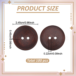 100 шт. деревянные пуговицы&nbsp;BUTT-GO0001-11