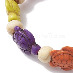 Эластичные браслеты с бисером и синтетическим бирюзовым красителем Beach Turquoise&nbsp;BJEW-JB10296-01