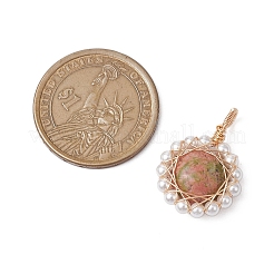 Подвески из натурального черного агата/зеленого авантюрина/розового кварца/унакита/сердолика&nbsp;PALLOY-JF02891