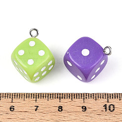 6 граненые непрозрачные акриловые подвески&nbsp;OACR-N148-02