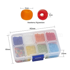 8 цветные стеклянные бусины&nbsp;SEED-YW0001-61