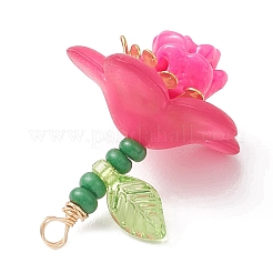 Подвески в виде роз из стеклянного бисера&nbsp;PALLOY-MZ01231-01