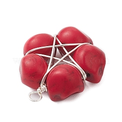 7 шт. 7-х цветные подвески в виде черепа из искусственной бирюзы&nbsp;PALLOY-TA00297