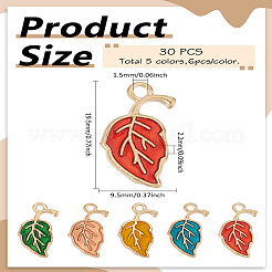 30шт 5 цвета сплава эмалевые подвески&nbsp;ENAM-LP0001-45