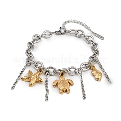 Браслеты с подвесками из нержавеющей стали 304&nbsp;BJEW-C116-01GP