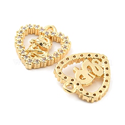 Латунные микропаве прозрачные кубические циркониевые подвески&nbsp;KK-Z034-02G