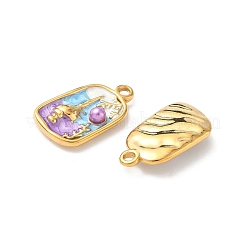 Подвески в форме ракушки из нержавеющей стали 304 с эмалью&nbsp;STAS-I346-05G-05