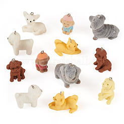 16 шт. подвески из флокированной смолы 8 стилей&nbsp;RESI-TA0003-61