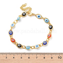 Браслеты из латуни от сглаза для женщин&nbsp;BJEW-S157-05G