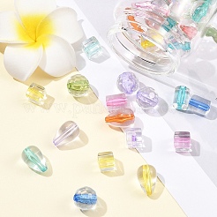 240шт 4 стиля прозрачные акриловые бусины&nbsp;TACR-YW0003-47