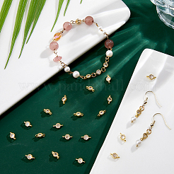 24 шт. латунные плоские круглые подвески-соединители из кубического циркония&nbsp;KK-DC0004-84