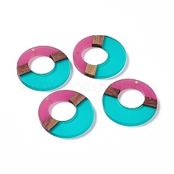 Подвески из прозрачной смолы и ореха&nbsp;RESI-M027-03E