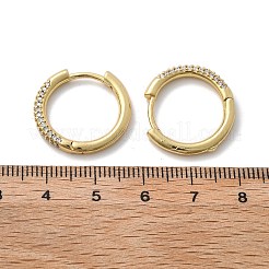 Серьги-кольца из латуни с микро-паве из фианита&nbsp;EJEW-K083-36G-B