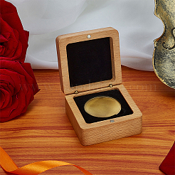 Квадратные ящики для хранения монет из бука&nbsp;CON-WH0099-61A