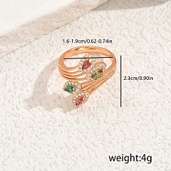 Женские кольца на палец из латуни с микропаве и кубическим цирконием&nbsp;JL0610-2