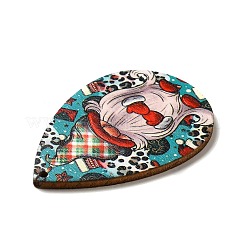 Большие подвески из дерева с односторонним принтом&nbsp;WOOD-H102-03G