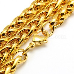 Модные ожерелья из нержавеющей стали 304 из пшеничной цепи для мужчин&nbsp;STAS-A028-N004G