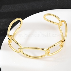 Латунь манжеты браслеты для женщин&nbsp;LS-BJEW-C112-10G